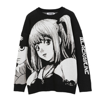 Dzianiny Harajuku zimowe ubrania kobiet 2020 ponadgabarytowych swetry z długim rękawem Top Gothic moda japoński Kawaii Cartoon Streetwear 4